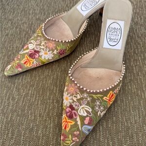 Emma Hope Kitten Heel Mules Sz 38